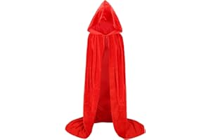 EONPOW Capa Larga con Capucha Capa de Terciopelo Bruja Cosplay Mago Túnica Disfraz Halloween Mujeres y Hombres