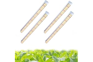 Niello T8 Pflanzenlampe LED, 4-Pack Vollspektrum Grow Lampe für Zimmerpflanzen, 60cm 72w 660 nm / 3000 K / 6500 K Pflanzenlicht Daisy Chain Design for Aussaat, Grow Shelves (T8)