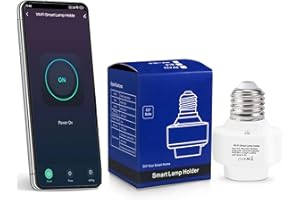 QIACHIP Smart WiFi Portalampada E27,Tuya Intelligente di Conversione Testa della Lampada Adattatore per LED Lampadina Wireless Timer Funziona con Alexa Smart Life Max.500W