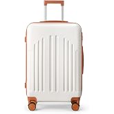 LEADZM 3 Piece Suitcase Set (Large Travel Trolleys 23 Kilos, Cabin Suitcase, Medium), Travel Suitcase, Beige-Brown, Classic |