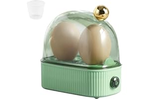 DZAY Small Egg Cooker,Egg Steamer, Mini Electric Egg Cooker for 2 Eggs, 360 Degree Fast Steam Egg Cooker,Lovely & Compact Design for Quick Egg Cooking, Perfect for Dormitory, Household (green)