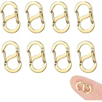 6 Moschettoni Ovali A Molla Placcati Oro 18K – Connettori Per Gioielli E Portachiavi, 18,5x10 Mm, In Acciaio Inox