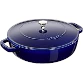 Staub Braisers Chistera Yağmur Efektli Kapaklı D&ouml;k&uuml;m Tencere, Mavi
