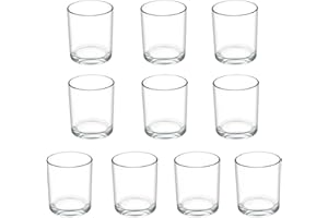 ‎ASOENTIWOX Teelichtgläser, 10 Stück Kerzenhalter (Ø4.5cm x H 6cm) Windlichter, Teelichthalter Transparent - Weihnachten Kerzen Deko, Tischdeko