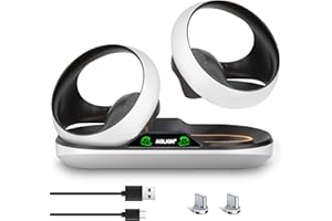 BRHE Cargadores Base para Mando PSVR2, 2023 Soporte Cargador rápido PS5VR2 con indicador LED Kit de Accesorios de Carga para Playstation VR2 (Negro) (Black)