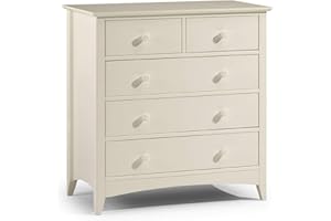 Julian Bowen CAM002/2 CAMEO Chest, Lacquered Pine & MDF, Stone White