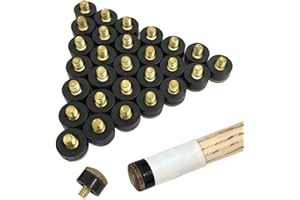 YuCool Billard-Queue-Spitzen zum Aufschrauben, Hartleder, 13 mm, 30 Stück