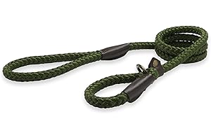 Ancol Heritage Nylon Rope Slip Lead Green 1.5m X12mm Sz 4-8