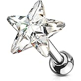 Autiga Tragus Piercing Stecker - Herz Design Mit Zirkonia In Chirurgenstahl