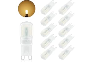 BOMBUBILLA Bombilla LED G9 3W, Es Equivalente A Una LÁmpara HalÓgena De 30w, Blanco CÁlido 3000k, 250lm, Sin Parpadeo, 360 Grados, No Regulable, Ca 220v, 10 Piezas