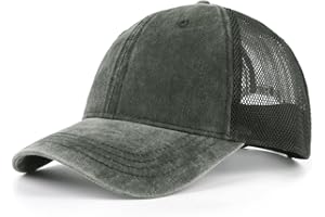 Zylioo Czapka XXL Vintage Trucker Cap na dużą głowę, sprana czapka do biegania, rozmiar 60-65 cm, letnia czapka z daszkiem