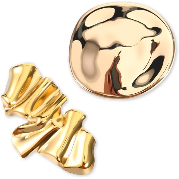 XFSRG Set van 4 gouden metalen vintage geometrische broches voor dames, onregelmatige broche, elegante spelden voor kleding, bruiloften, feesten en speciale gelegenheden