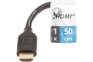 valonic cable hdmi, 50 cm - corto, 4k, ARC, UHD, Full HD, Ethernet - negro - compatible con TV, PS5, Nintendo Wii, Xbox, 0,5 metros