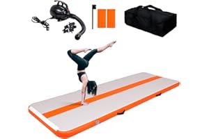 Tuxedo Sailor Tapis de Gymnastique Gonflabile Air Matte Track 10 cm, 3M/4M Tapis de Tumbling con Pompa ad Aria Elettrica, per Casa, Palestra, Spiaggia, Yoga, Verde