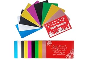 FONLAND 50 szt./zestaw 0,4 mm grubości aluminium metalowe wizytówki DIY grawerowanie karty domowe materiały biurowe aluminiowe puste laserowe puste pola do grawerowania (różne kolory)