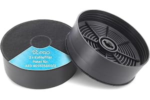 DL-pro 2 x kolfilter 125 mm Ø för AEG Electrolux 902979880/9 3300551/3 ECFB03 kompatibel med Ikea NYTTIG FIL120 filter aktivt