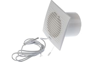LIRAST Ø 100mm Biały Wentylator łazienkowy z Kablem - Wentylator do Skutecznej Wentylacji w łazience i Toalecie