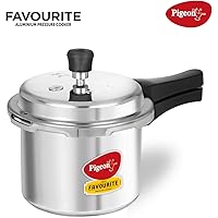 Pigeon By Stovekraft Favourite Induction Base Aluminium Pressure Cooker with Outer Lid, 3 Litres (Silver)
