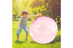 Vercico Bubble Ball XXL - Bola de burbuja hinchable de gran tamaño, transparente, resistente al desgarro, juguete para niños, playa, piscina, jardín, fiesta, color rosa (versión mejorada)