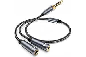Avigers 3.5mm Splitter Audio Double Headphone Jack Mâle vers 2 Femelle, Adaptateur Casque Écouteur Câble Stéréo, Verlängerungskabel Y Splitter pour Samsung, iPad, Tablettes, Laptops, MP3