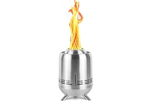BIGGERFIRE Tabletop Fire Pit, Stainless Steel Mini Outdoor Stove, Low Smoke Burning Portable fire pits Firepit Fueled by Pellets or Wood, for Urban & Suburbs, with Travel Bag