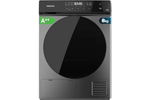 Cecotec Secadora de Bomba de Calor 8Kg Bolero DressCode Dry 8400 Steel A++. Secado Automático, Bajo Consumo, Control Full Touch, 15 Programas, Tambor Acero Inoxidable, KidLock, Delay Start