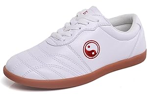 ForceRoute Chaussures de Taichi,Chaussures Art Martiaux,Chaussures de Taekwondo,Arts Martiaux Kung Fu Baskets Cuir,pour Homme et Femme,Unisexe,Léger,Non Slip,Respirant,pour Marche Fitness
