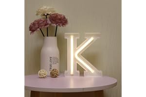 GUOCHENG LED Neon Letter Lights Alphabet Light Up Letter Sign Battery&USB Power Marquee Neon Letter Lights for Christmas Wedding Home Party Decoration K