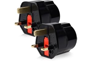 kwmobile 2 x adapter podróżny kompaktowy do Anglii - wtyczka podróżna schuko UE do Wielkiej Brytanii w kolorze czarnym