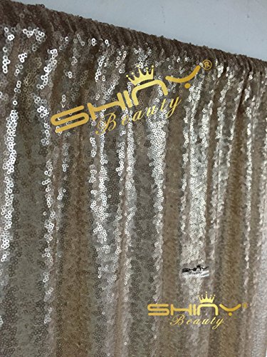 ShinyBeauty Halloween Party Foto BoothProp, Champagner Glitzernden Pailletten Hintergrund-125x215cm - 3