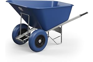 Agri Barrow Wheel Barrow 200 Litre Plastic Wheelbarrow with Puncture Proof Twin Slim Tyres, Blue– Ideal for Equestrians, Farmers, Gardeners, Stable Yards, and Heavy-Duty Use