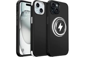 MobNano Magnetisch Hybrid Silicon Hülle für iPhone 15 Hülle [Kompatibel mit MagSafe][2-Sets Bumpers] Stoßfest Schutzhülle Magnet Dünn Handyhülle iPhone 15 Case Schwarz