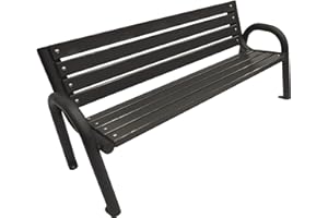 Primario Grande Gartenbank, Parkbank Holz - Gartenmöbel, Outdoor Bank mit 350kg Tragfähigkeit - Sitzbank Wetterfeste, Design Skandinavische (Primario Palisander, 150 cm - Gesamtlänge der Bank, CE)