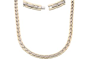 Smarter LifeStyle - Collar Elegante de Titanio Para Terapia Magnética y Que Alivia El Dolor de Cuello Artritis Migraña Dolores de Cabeza Hombros y Espalda Color Plata & Oro