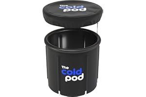 Cubo de baño de hielo para atletas con tapa, 75 cm portátil Ice Bath tub para crioterapia, The Cold Pod plegable bañera inflable para interiores y exteriores adultos