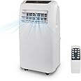 SereneLife Air Conditioning Unit Portable Air Conditioner 9,000 BTU, 4-in-1 Dehumidifier, Powerful Mobile Cooling Fan, Remote Control, Window Kit,24 Hour Timer for Room Up to 450sq.ft Energy Class A+