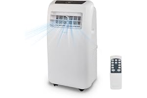 SereneLife Air Conditioning Unit Portable Air Conditioner 9,000 BTU, 4-in-1 Dehumidifier, Powerful Mobile Cooling Fan, Remote Control, Window Kit,24 Hour Timer for Room Up to 450sq.ft Energy Class A+