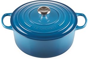 ‎LE CREUSET Le Creuset Signature Gusseisen-Bräter mit Deckel, Ø 28 cm, Rund, Für alle Herdarten und Induktion geeignet, Volumen: 6,7 l, 6,125 kg, Marseille
