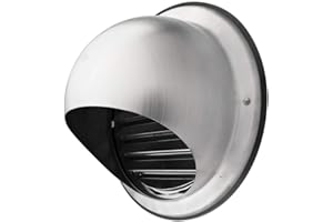 KLIMAPARTNER Calimaero KWG 100mm Redonda Rejillas de Ventilación de aire, de pared con capucha - Rejilla Ventilacion Extractor Campana de Inoxidable Acero con Mosquitera