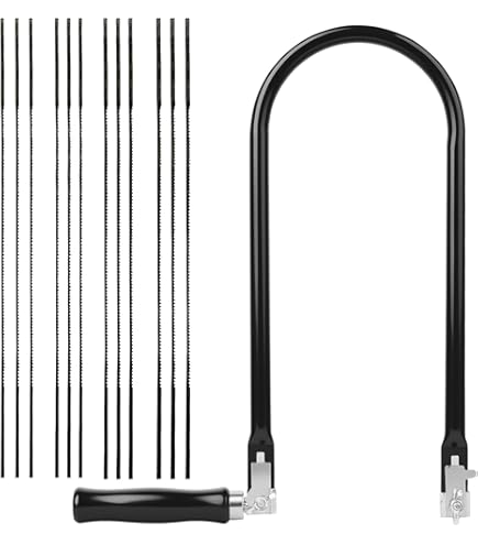 TXErfolg Figuurzaagset incl. 8 zaagbladen (4#6#8#10#) en figuurzaaggebogen voor metaal en hout, met houten handvat, figuurzaag met 130 mm gesorteerde zaagbladen, nauwkeurige zaagsneden, fijnzaag