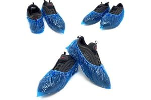 AQASKIN - Couvre-chaussures [100 pièces ]Jetables PE 3gr. - Haute résistance aux déchirures - Élastique renforcé - DPI Dispositifs de protection individuelle - Nettoyage pour la maison (Quantité de
