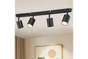 VIIIVA Deckenstrahler LED Schwenkbar, Deckenleuchte 4 Flammig Schwarz, GU10 Deckenlampe Spot Strahler, Wandstrahler Deckenspot, Spotlight Lampe Modern für Wohnzimmer Küchen Schlafzimmer (Ohne Leuchtmittel)