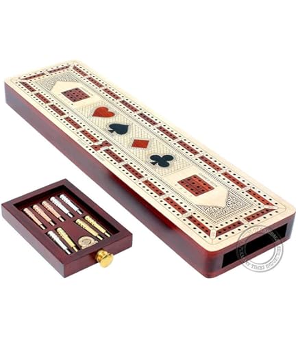 Cartasport Cribbage In Legno - Gioco Da Tavolo Tradizionale Unisex, Colore Marrone, Con Pioli Inclusi - 3