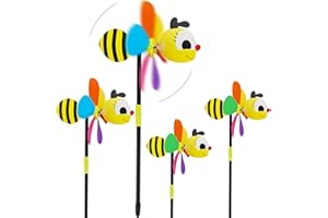 MPLEHDA Girandole Bambini Animali, 4 Pezzi Girandole Animali, Girandole Vento Giardino, Mulino a Vento da Giardino, 3D Girandola a Vento, Girandola Per Balconi, Terrazzi e Giardini