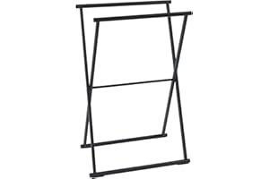 WENKO Toallero Lava Negro Mate Perchero de pie, Plegable Negro