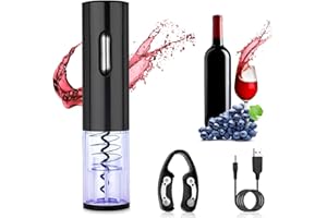 ASANMU Cavatappi Elettrico, Cavatappi Elettrico USB Ricaricabile, Apribottiglie Automatico, Apribottiglie Elettrico Professionale per Vino con Tagliacapsule, per Feste, Appuntamenti e Amanti del vino