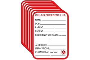 REMARKABEL Remarkable Infant I.C.E. (in Case of Emergency) Car Seat Sticker Safety Information - Child Emergency Contact Car Seat Safety Alert Attachment Tag Stickers (8 Pack)