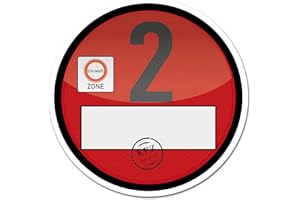 ‎FINEST FOLIA Haftfolie Euro 2 Plakette für Windschutzscheibe Umweltplakette Feinstaubplakette Spaßplakette Fun Folie für Fahrzeug Auto Kfz Zubehör R171 (Euro 2, 1 Stück)