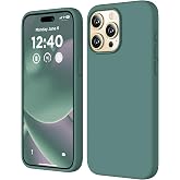 URUCHI iPhone 15 Pro Max ile Uyumlu Kılıf, İ&ccedil;i Kadife Kaplamalı İnce Sıvı Silikon Tam Koruma Yumuşak Jel Silikon Kapak, Koyu 