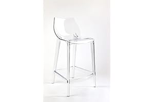 BELLELLI DESIGN Mahi Mahi - Sgabello Trasparente Cucina in policarbonato - H 66 cm - Set 3 Pezzi Neutro